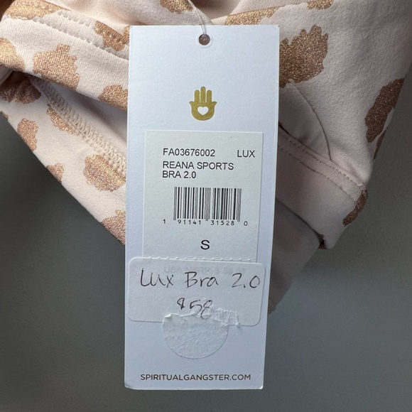 Spiritual Gangster Leopard Print Sports Bra - Cream and Gold - Picture 6 of 13